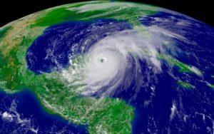 Stock photo of Hurricane Wilma over Cozumel on October 21, 2005. This GOES-12 1 km visible imagery image is from the NOAA public domain archive and has been dramatically enhanced and optimized by Acclaim Images.